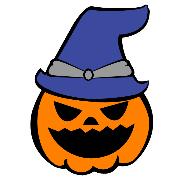 無料イラスト 無料素材 ダウンロード ハロウィン Halloween のカボチャイラスト お化けパンプキン 帽子かぶりver